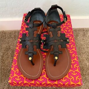 Tory Burch Black Gladiator Sandals